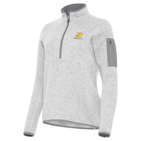 Chase Elliott #9 Women's Fortune 1/4 Zip Pullover - Light Grey Heather