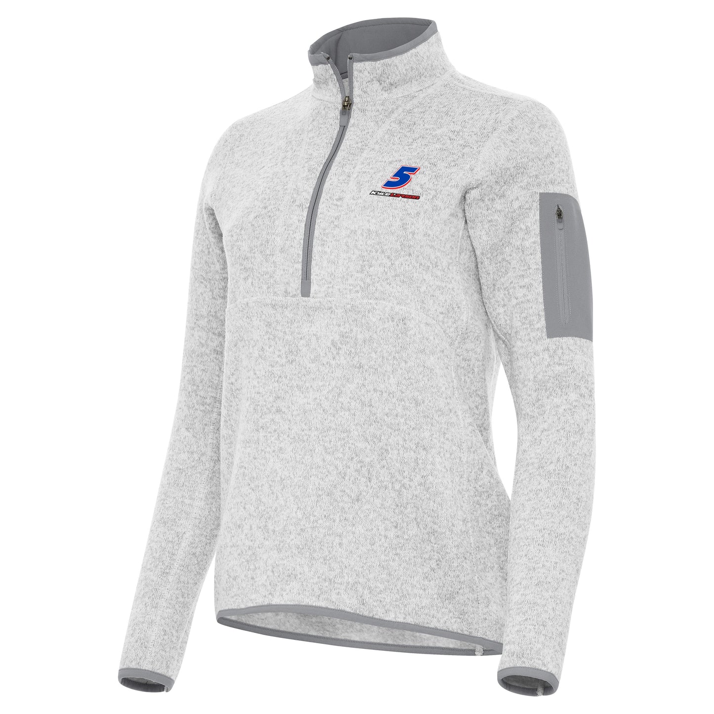 Kyle Larson #5 Women's Fortune 1/4 Zip Pullover - Light Grey Heather