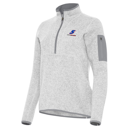 Kyle Larson #5 Women's Fortune 1/4 Zip Pullover - Light Grey Heather
