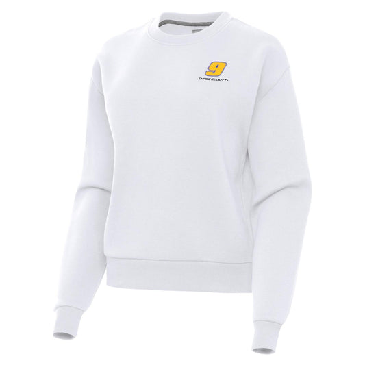 Chase Elliott #9 Women's Victory Crew - White
