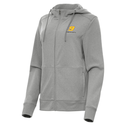 Chase Elliott #9 Women's Seeker FZ Hoodie - Grey Heather