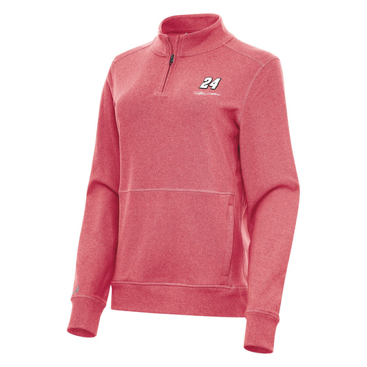 Jeff Gordon #24 Women's Crush 1/4 Zip Pullover - Dark Red Heather