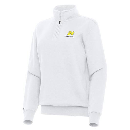 Jeff Gordon #24 Women's Victory 1/4 Zip Pullover - White