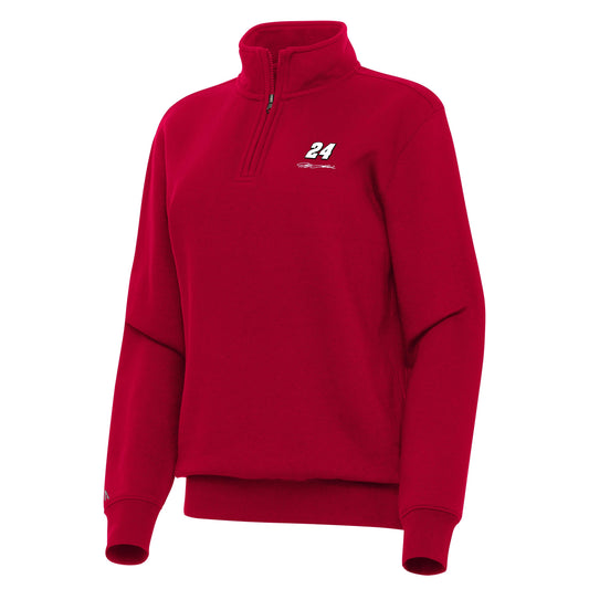 Jeff Gordon #24 Women's Victory 1/4 Zip Pullover - Dark Red