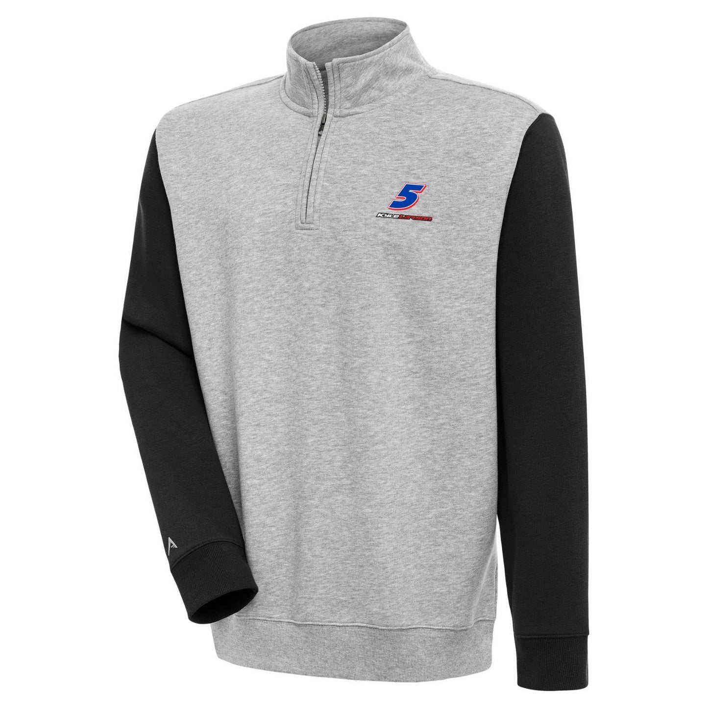 Kyle Larson #5 Victory Colorblocked 1/4 Zip Pullover - Grey Heather/Black