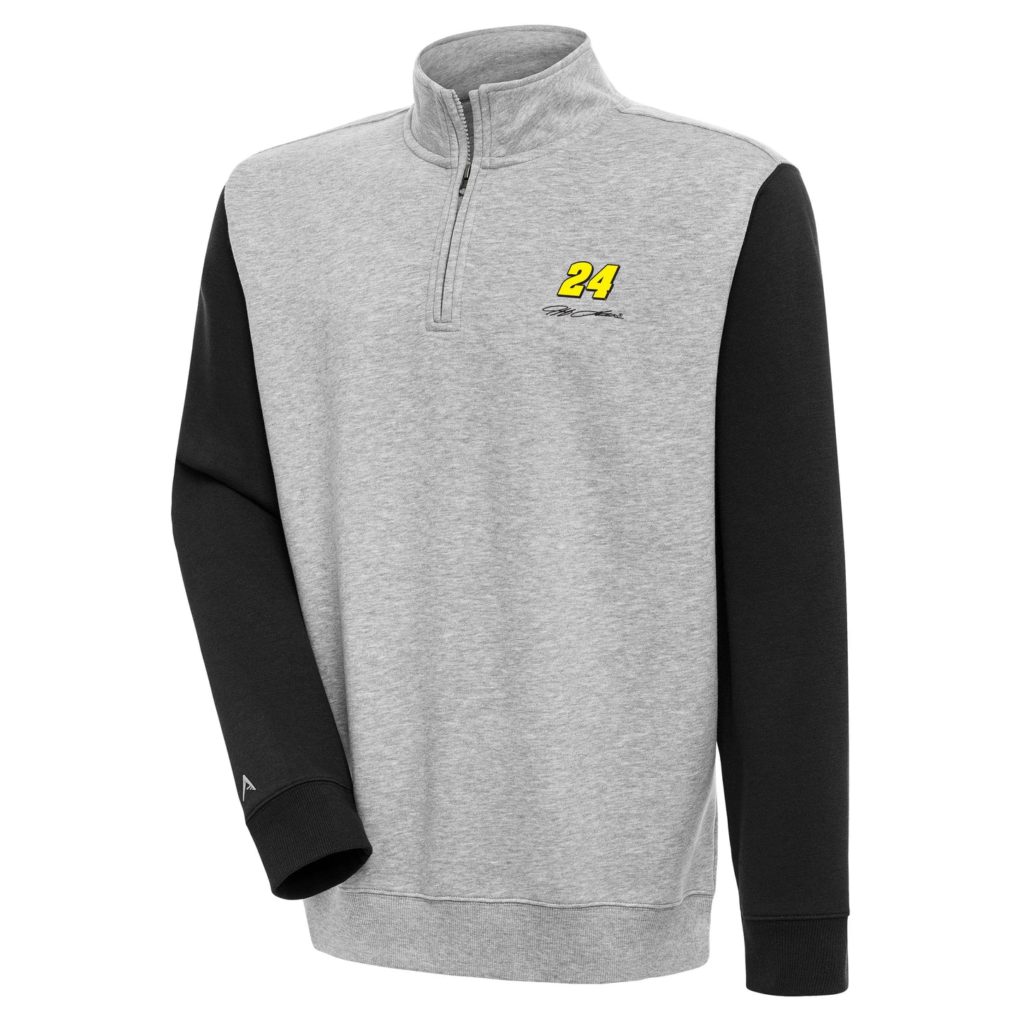 Jeff Gordon #24 Victory Colorblocked 1/4 Zip Pullover - Grey Heather/Black