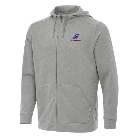 Kyle Larson #5 Effortless FZ Hoodie - Grey Heather