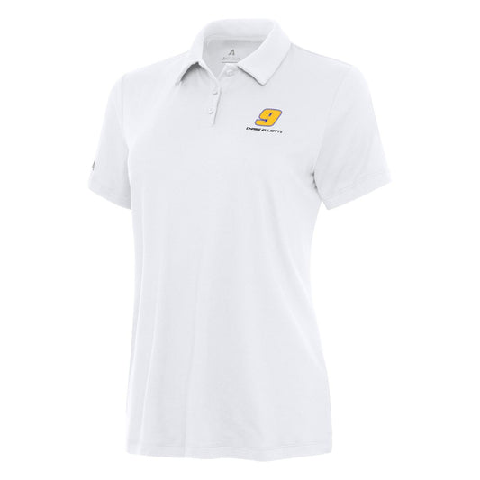 Chase Elliott #9 Women's Reprocess Polo - White