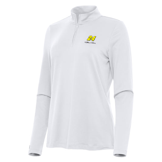 Jeff Gordon #24 Women's Reprocess 1/4 Zip Pullover - White