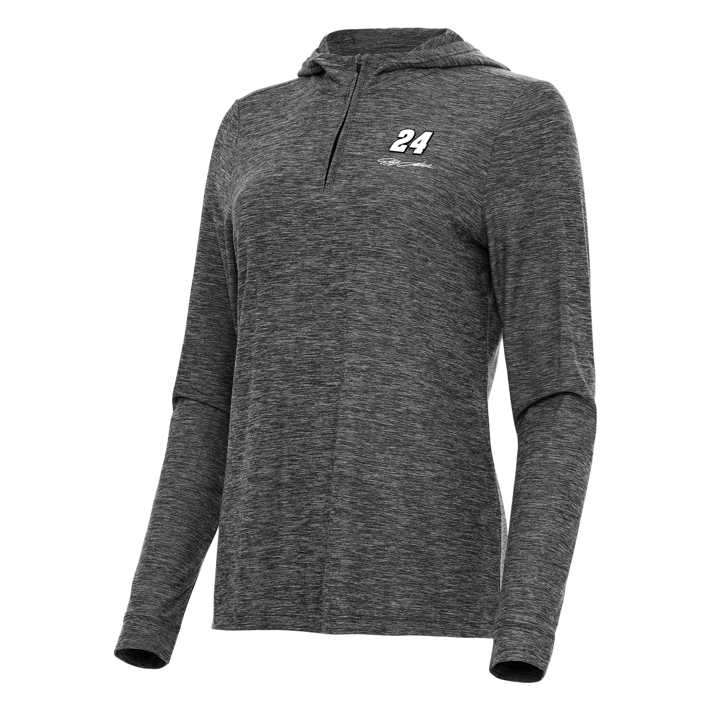 Jeff Gordon #24 Women's  Daybreak 1/4 Zip Hoodie - Black Heather