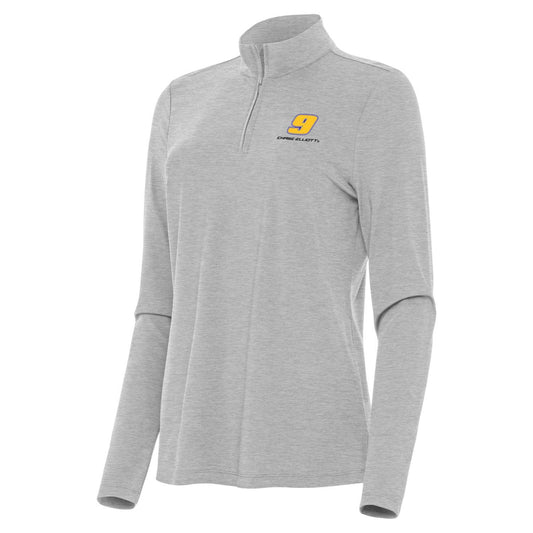Chase Elliott #9 Women's Bright 1/4 Zip Pullover - Grey Heather