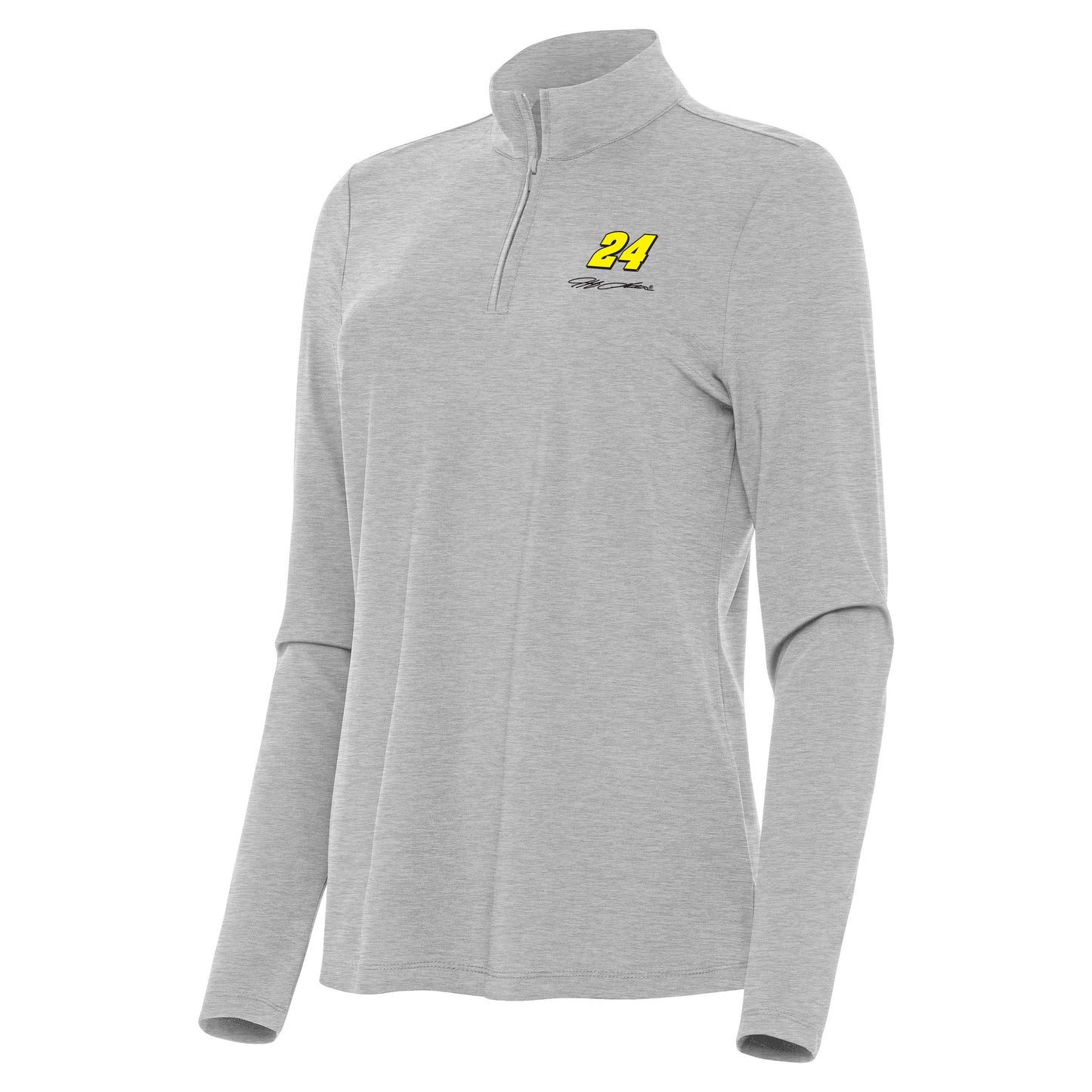 Jeff Gordon #24 Women's Bright 1/4 Zip Pullover - Grey Heather