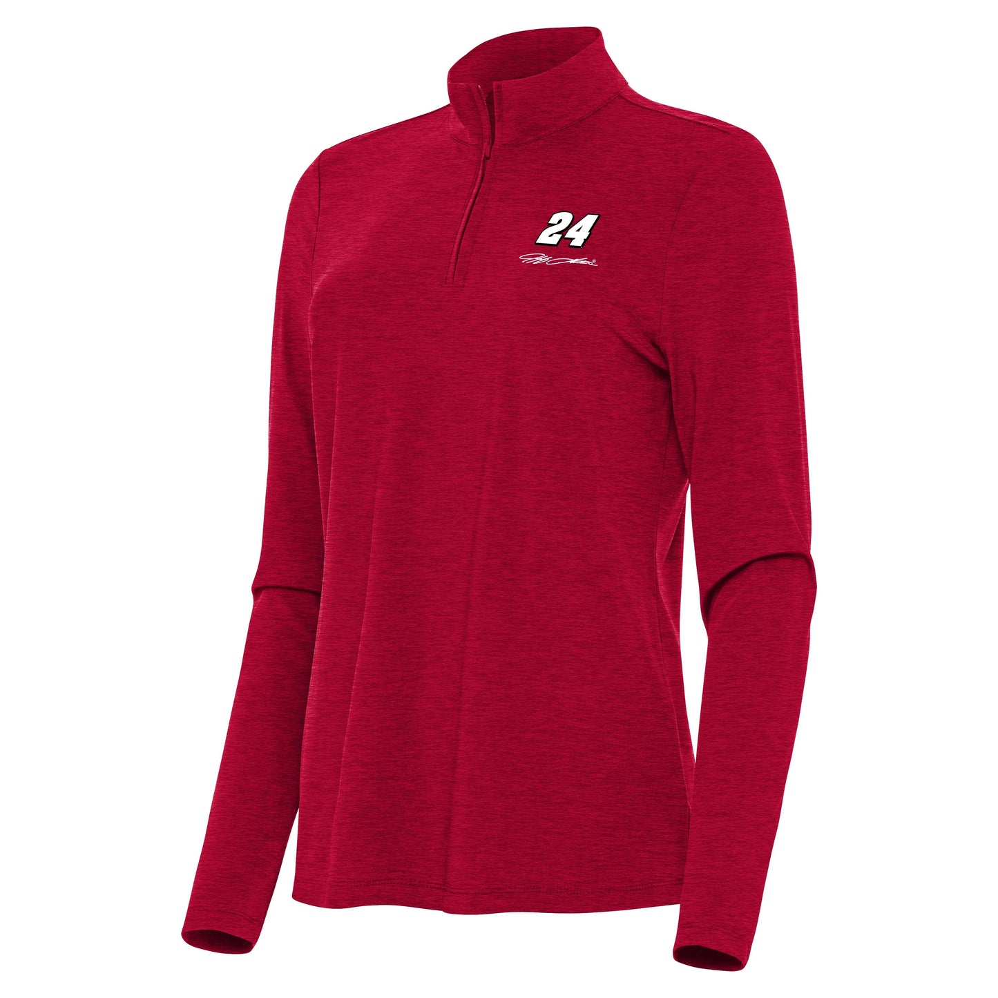 Jeff Gordon #24 Women's Bright 1/4 Zip Pullover - Dark Red Heather