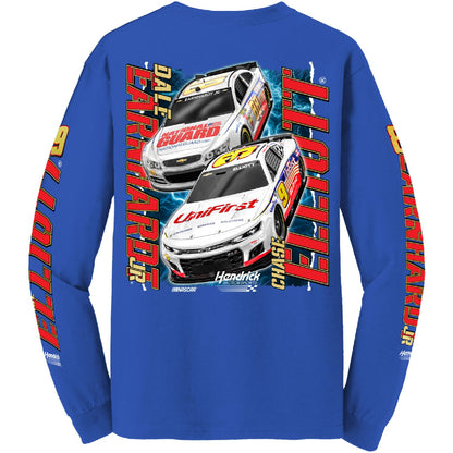 Chase Elliott #9 / Dale Earnhardt Jr. #88 Darlington Throwback Long Sleeve T-shirt
