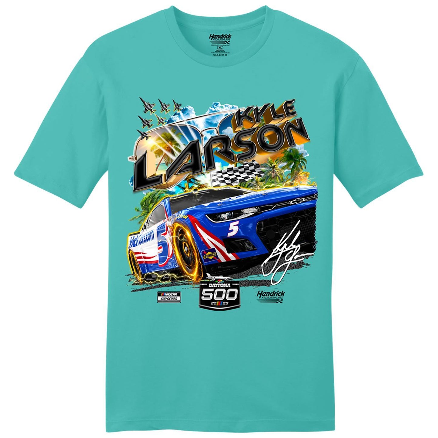 Kyle Larson #5 2025 Daytona 500 HendrickCars.com T-shirt