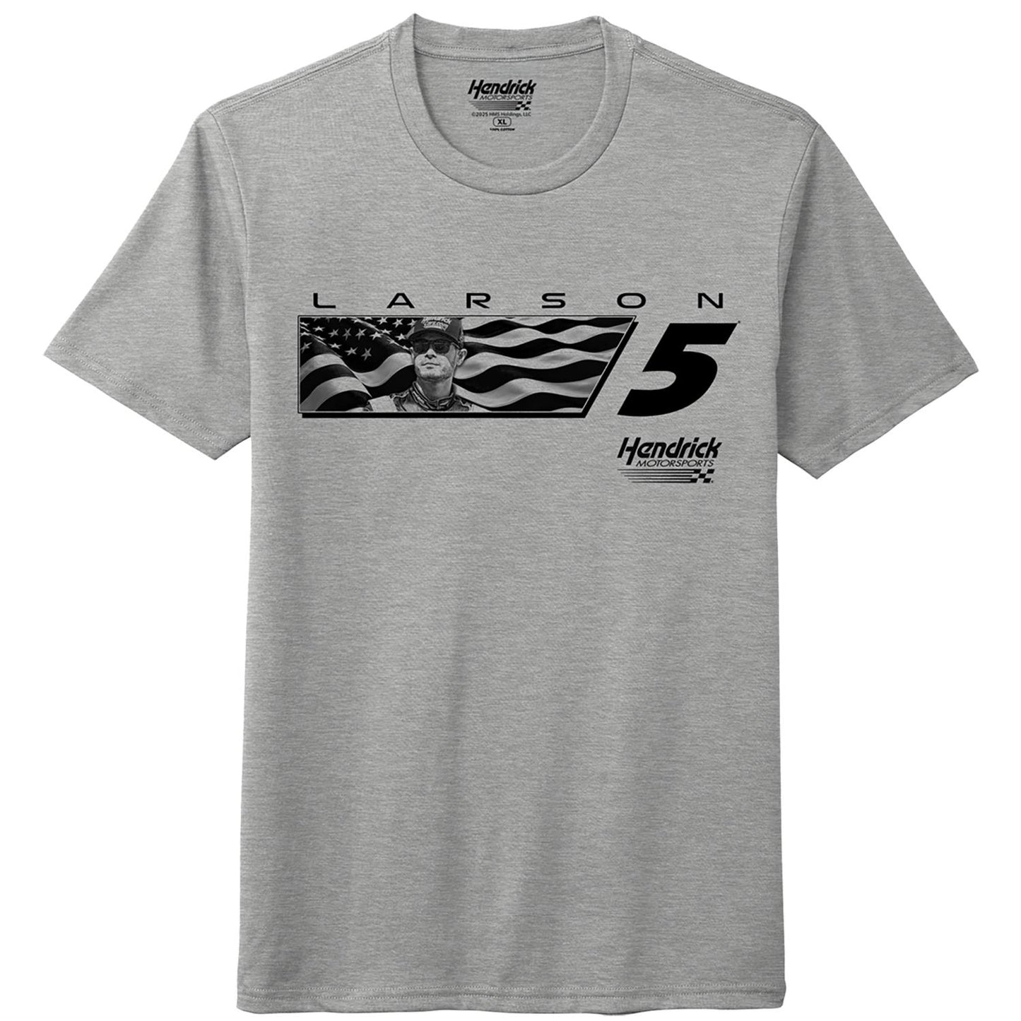 Kyle Larson #5 Grey Flag T-shirt