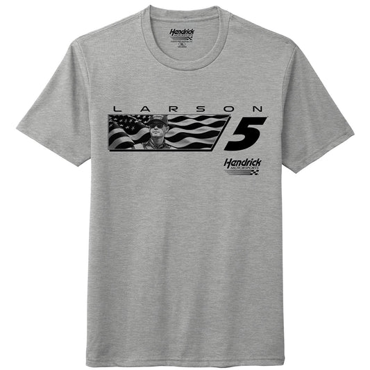 Kyle Larson #5 Grey Flag T-shirt