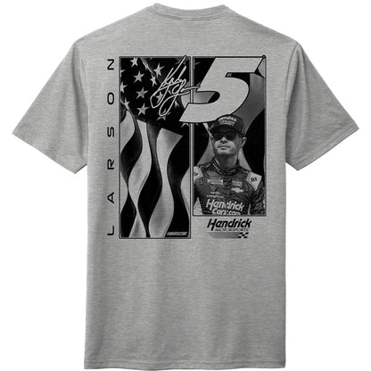 Kyle Larson #5 Grey Flag T-shirt