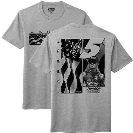 Kyle Larson #5 Grey Flag T-shirt