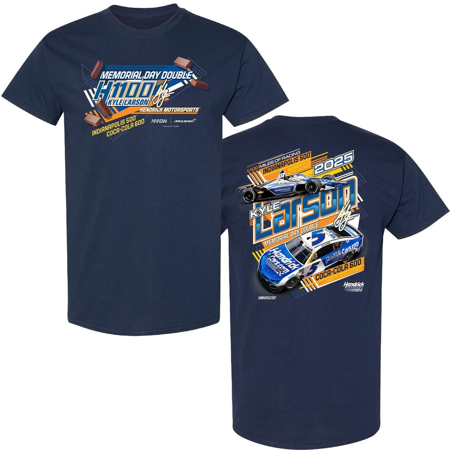 Kyle Larson 2025 H1100 Dual Car T-shirt
