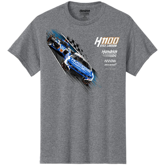 Kyle Larson #5/#17 2025 H1100 HendrickCars.com Dual Car Gray T-shirt