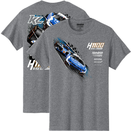 Kyle Larson #5/#17 2025 H1100 HendrickCars.com Dual Car Gray T-shirt