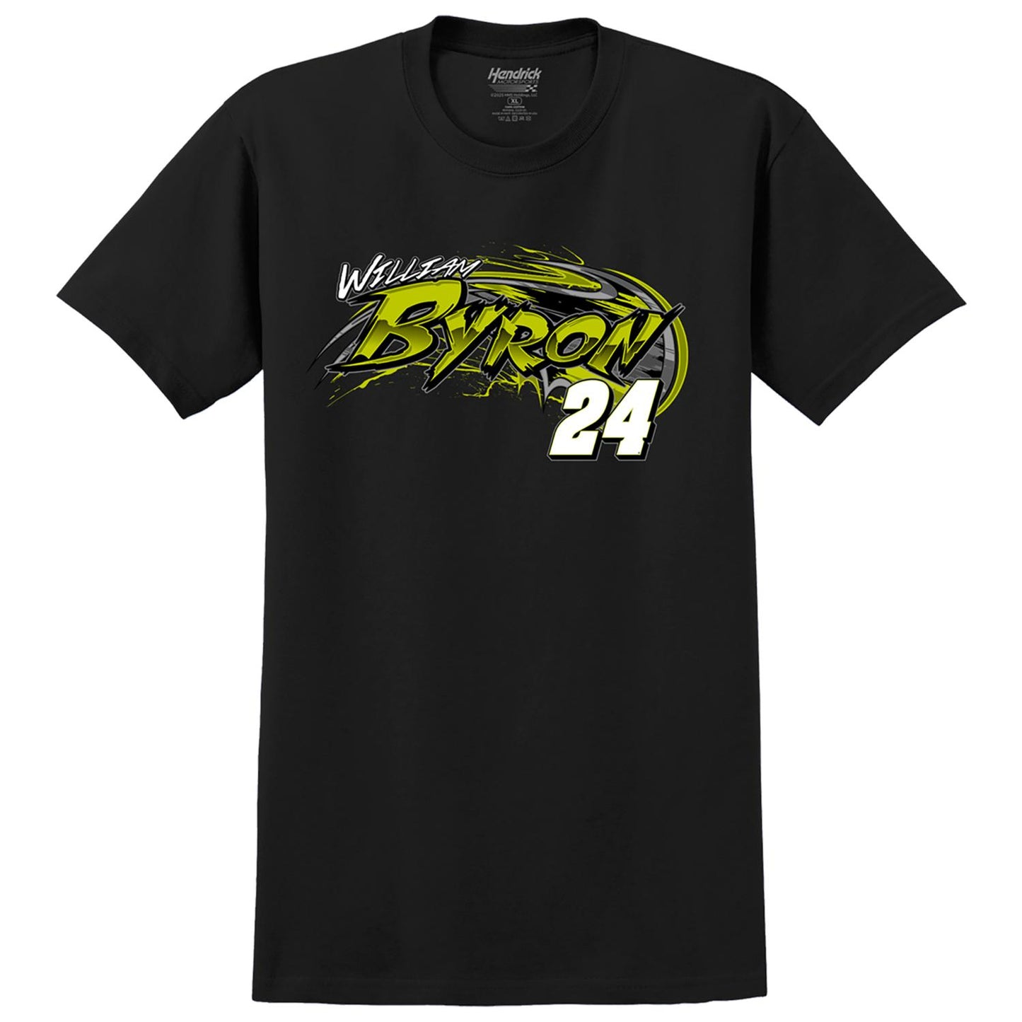 William Byron #24 2025 Black Raptor T-shirt