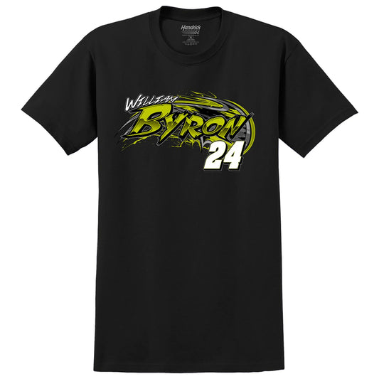 William Byron #24 2025 Black Raptor T-shirt
