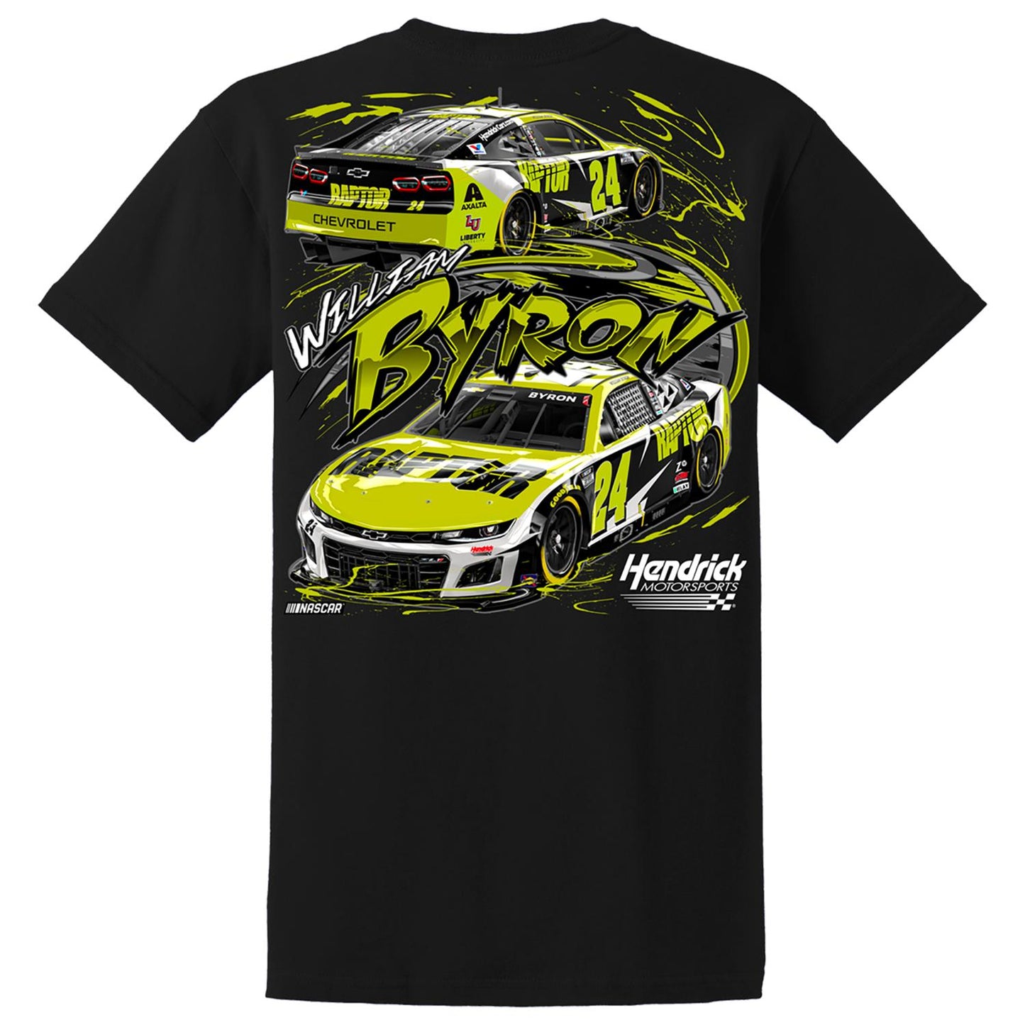William Byron #24 2025 Black Raptor T-shirt