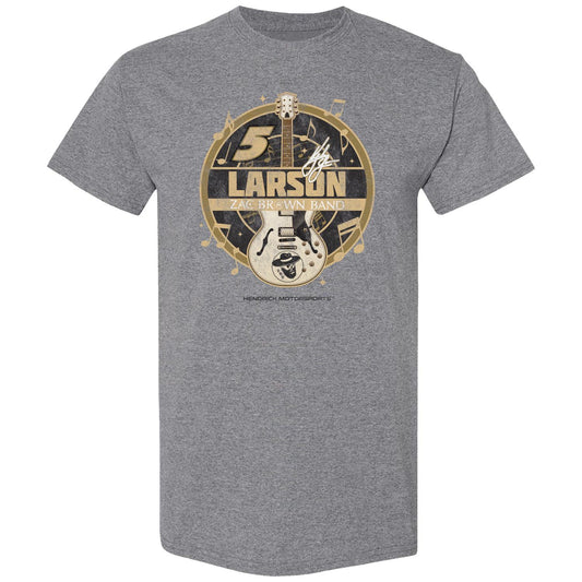 Kyle Larson #5 HendrickCars.com / Zac Brown Band Gray Guitar T-shirt