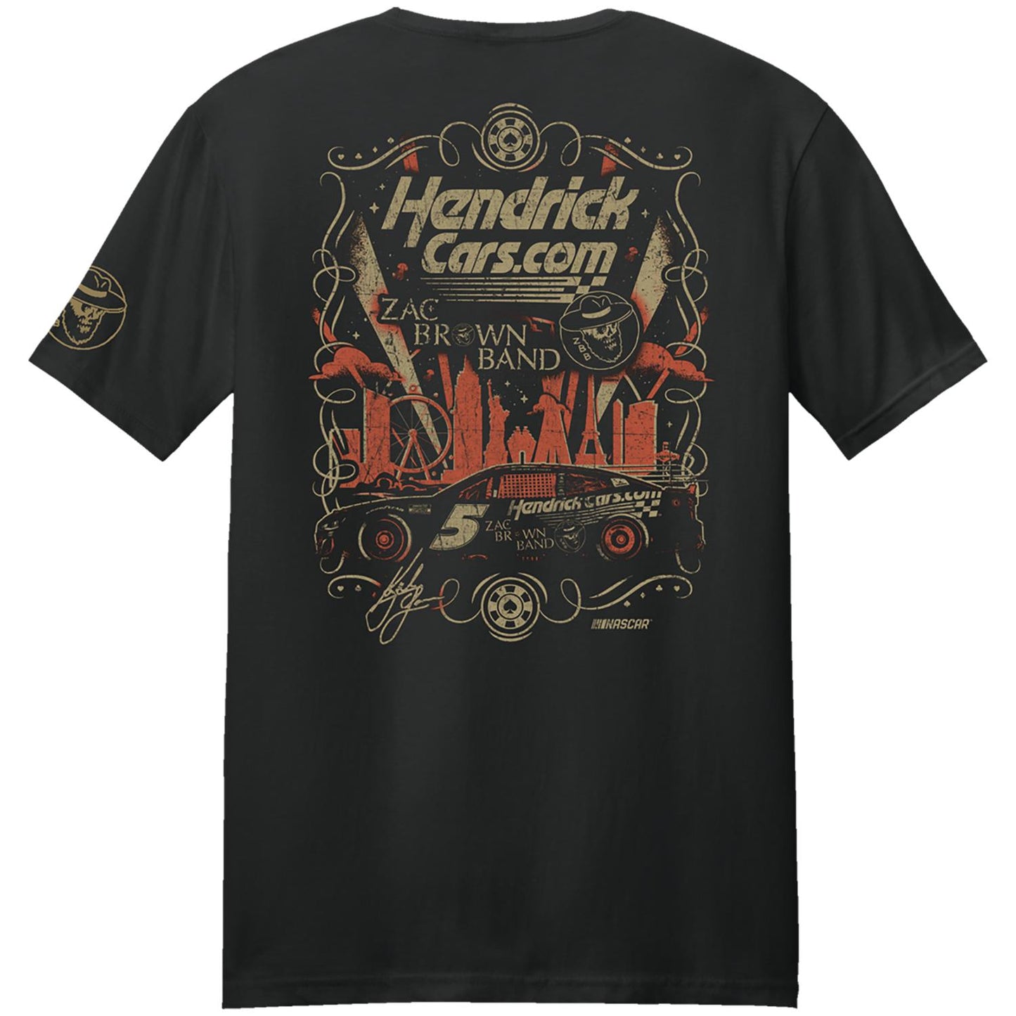 Kyle Larson #5 HendrickCars.com / Zac Brown Band Black T-shirt