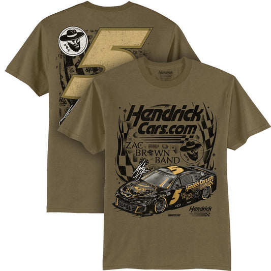 Kyle Larson #5 HendrickCars.com / Zac Brown Band Woodland Brown T-shirt