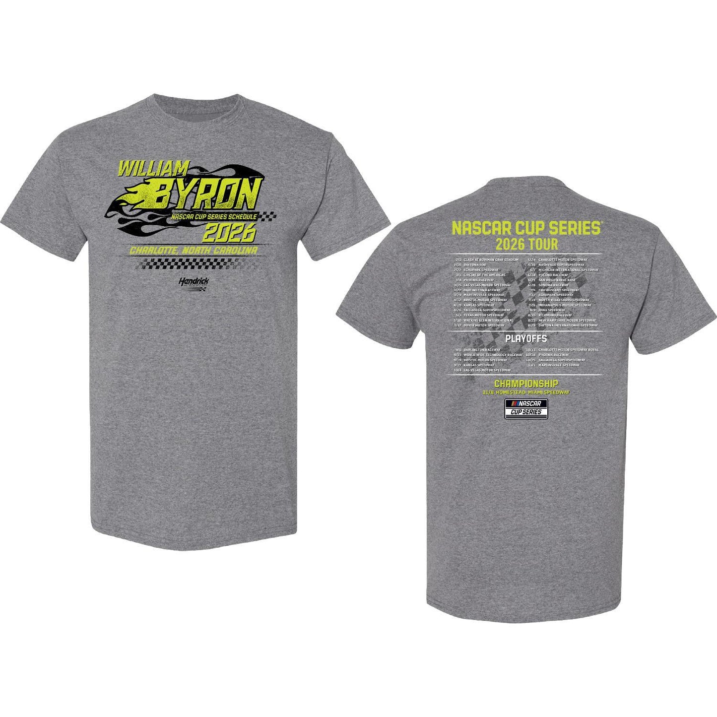 William Byron #24 2026 Schedule T-shirt
