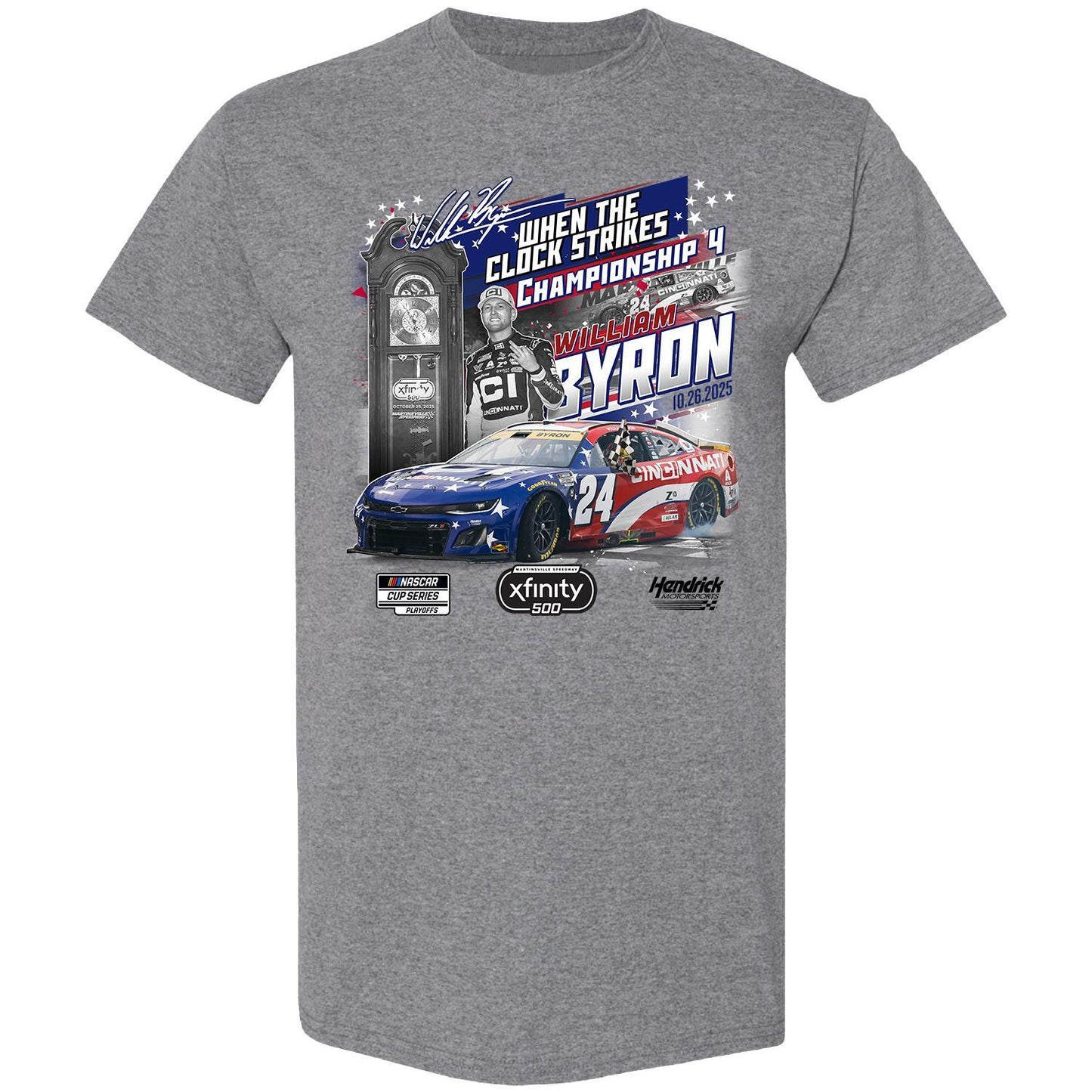William Byron #24 2025 Martinsville 2 RACE WIN T-shirt