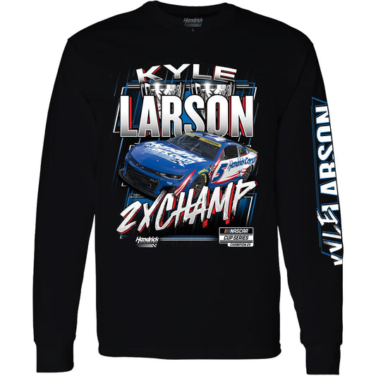 Kyle Larson #5 2025 NASCAR 2X Champion Trophy Long Sleeve T-shirt
