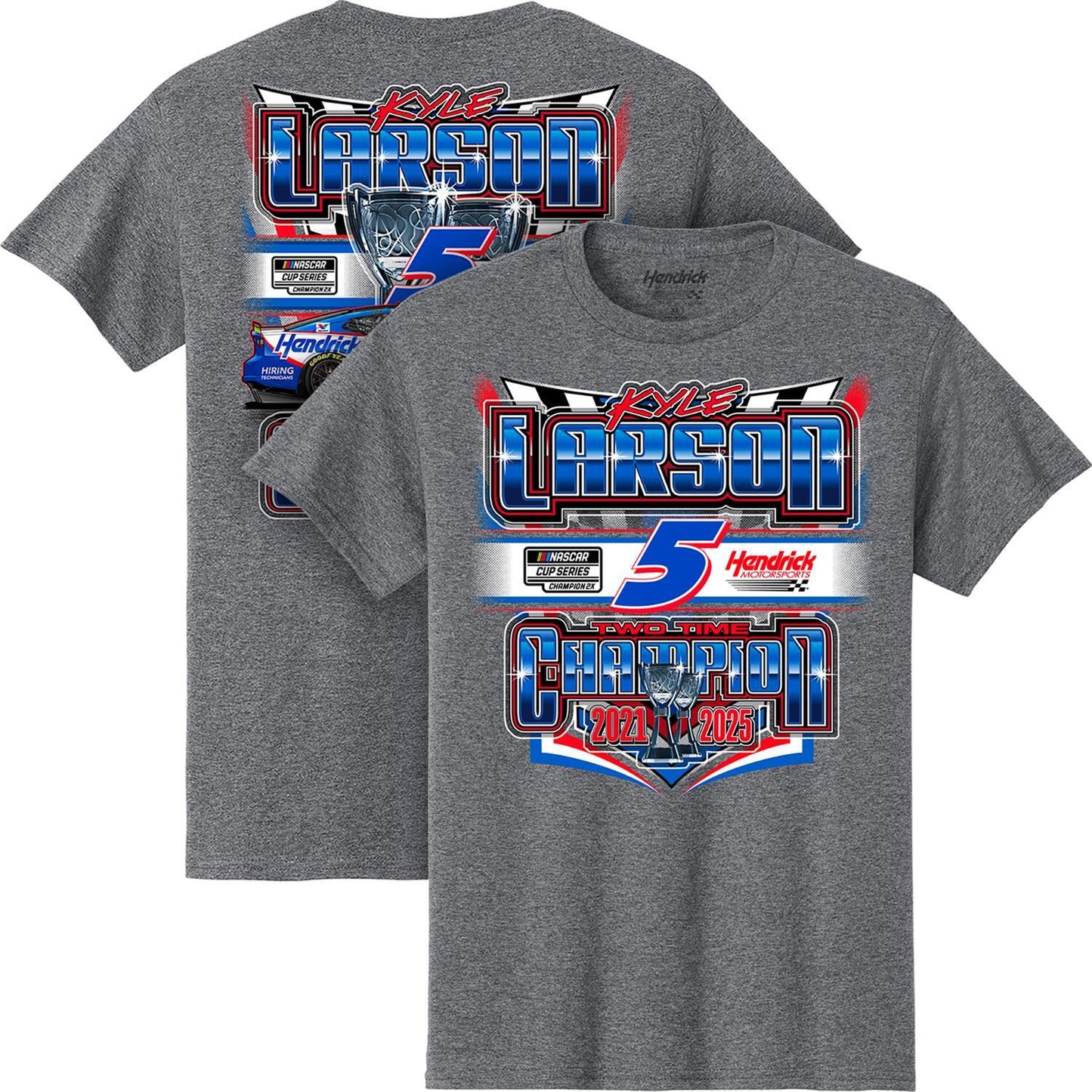 Kyle Larson #5 2025 NASCAR Two-Time Champion EXCLUSIVE T-shirt