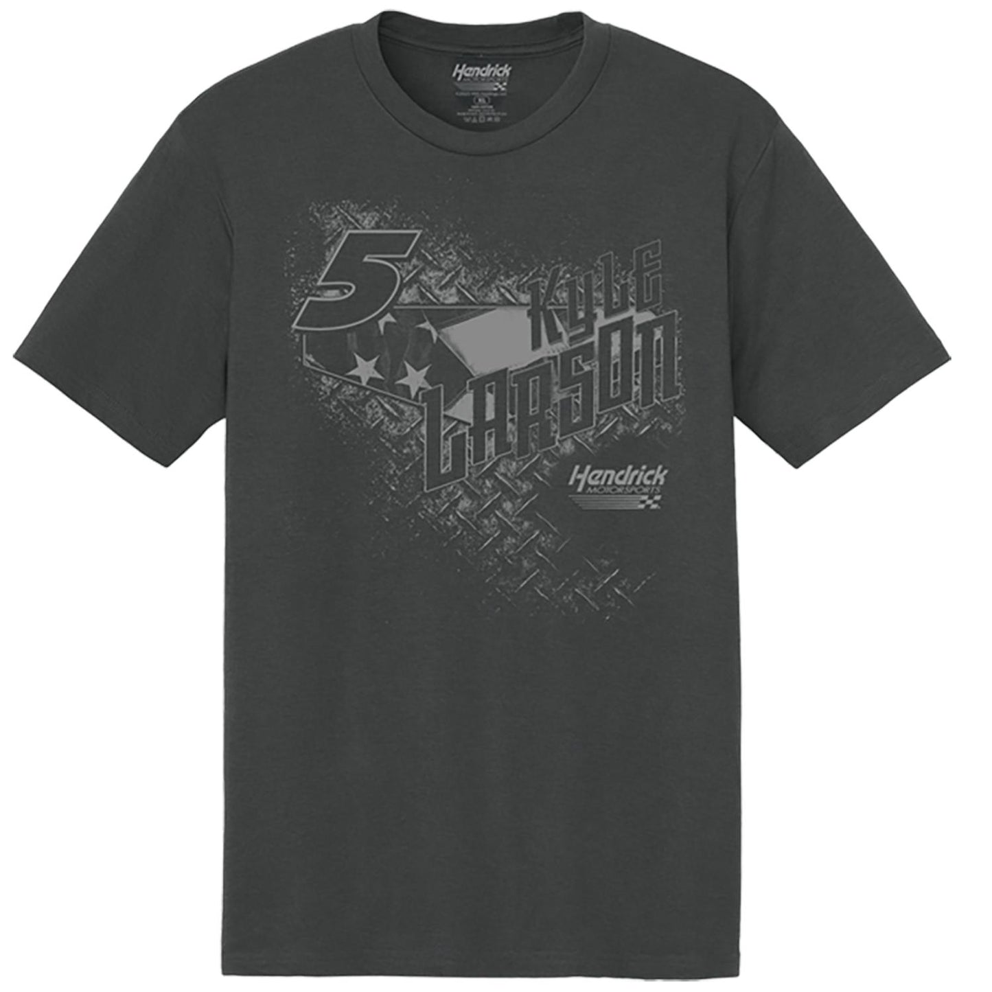 Kyle Larson #5 Charcoal Flag T-shirt