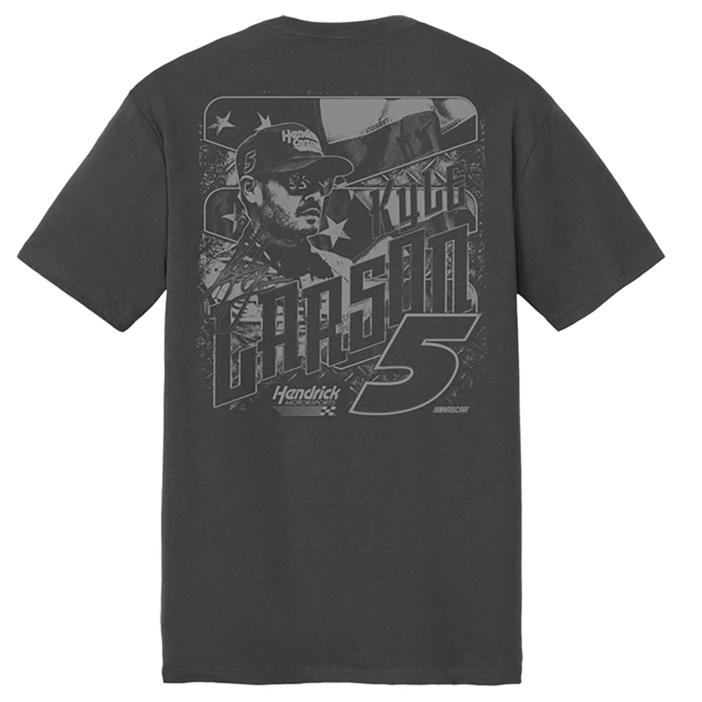 Kyle Larson #5 Charcoal Flag T-shirt