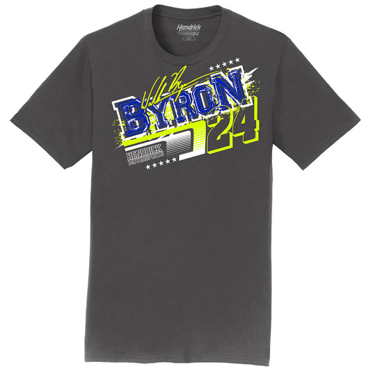 William Byron #24 Charcoal T-shirt