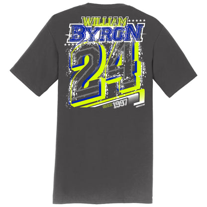 William Byron #24 Charcoal T-shirt