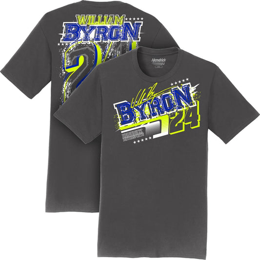 William Byron #24 Charcoal T-shirt