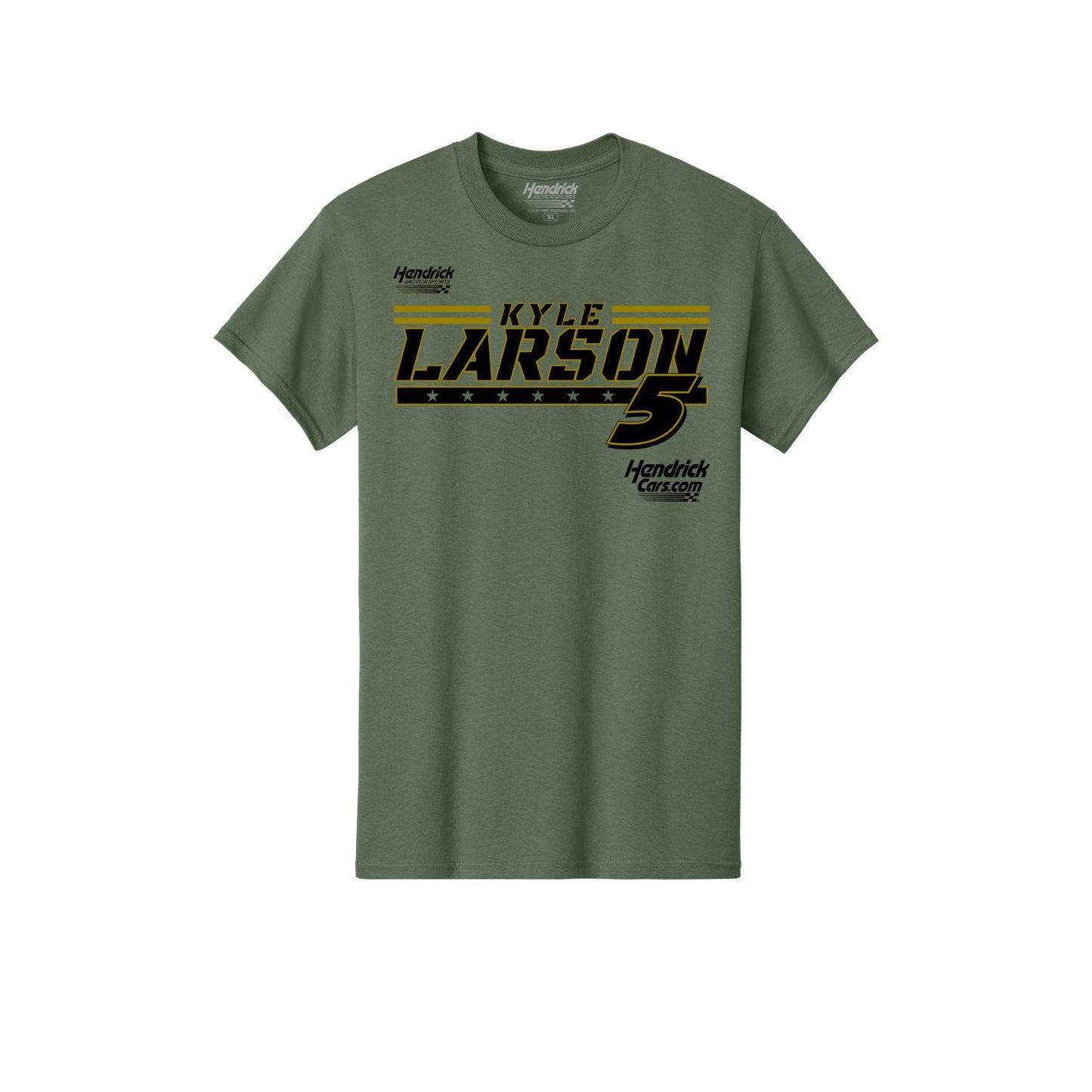 Kyle Larson #5 HendrickCars.com Military Green T-shirt
