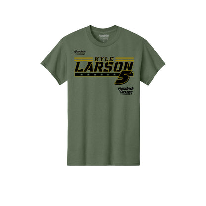 Kyle Larson #5 HendrickCars.com Military Green T-shirt