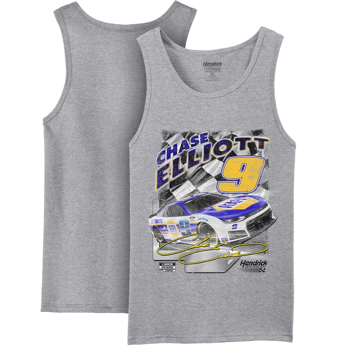 Chase Elliott #9 NAPA Heather Gray Tank Top