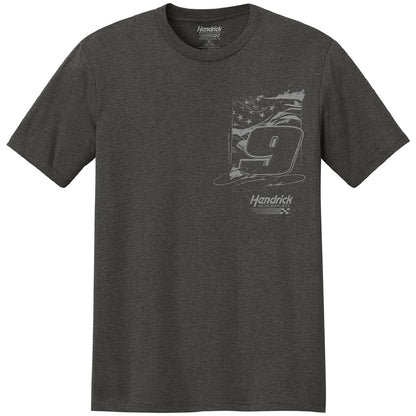 Chase Elliott #9 Charcoal Flag Front T-shirt