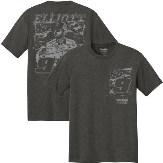 Chase Elliott #9 Charcoal Flag Front T-shirt