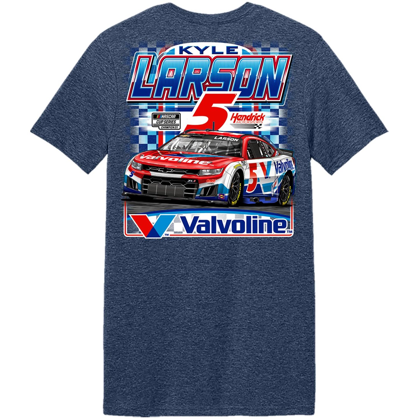 Kyle Larson #5 Valvoline Navy Blue T-shirt