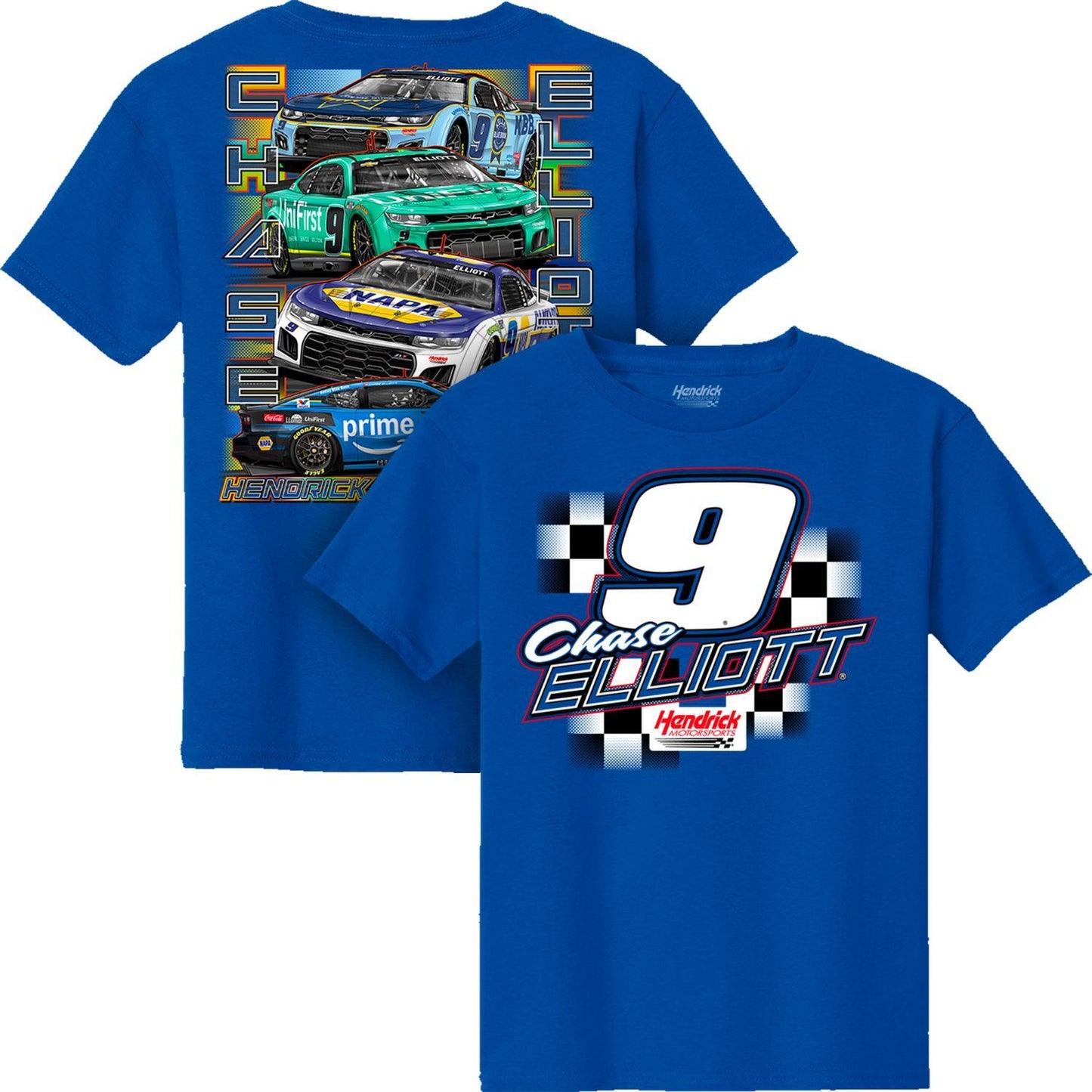 Chase Elliott #9 Youth Multi Sponsor 4-Car T-shirt