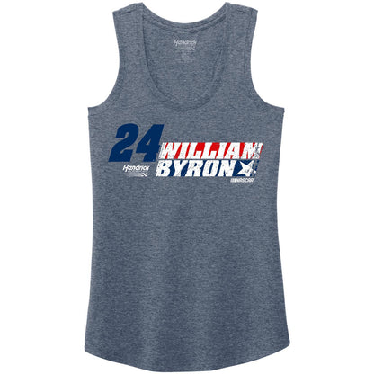 William Byron #24 Women's Navy Frost Tank Top