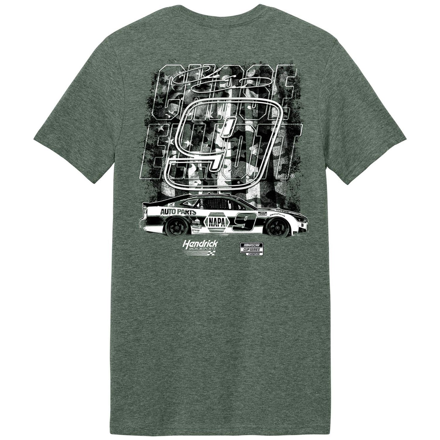 Chase Elliott #9 NAPA Military Green T-shirt